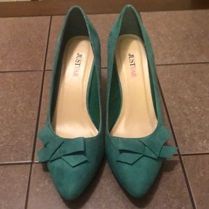 Green suede shoes